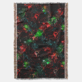 暗く残ったモザイクの下の派手な色のパッチ スローブランケット