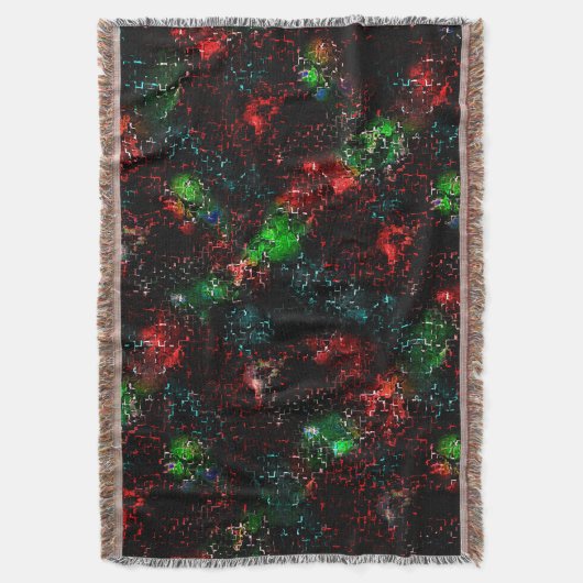 暗く残ったモザイクの下の派手な色のパッチ スローブランケット (正面縦)