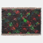 暗く残ったモザイクの下の派手な色のパッチ スローブランケット (正面)
