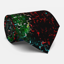 暗く残ったモザイクの下の派手な色のパッチ ネクタイ