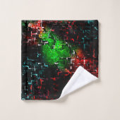 暗く残ったモザイクの下の派手な色のパッチ バスタオルセット (ウォッシュタオル)