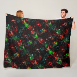 暗く残ったモザイクの下の派手な色のパッチ フリースブランケット