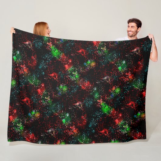 暗く残ったモザイクの下の派手な色のパッチ フリースブランケット (インサイチュ)