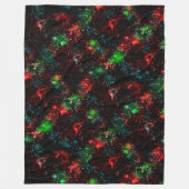 暗く残ったモザイクの下の派手な色のパッチ フリースブランケット (正面)