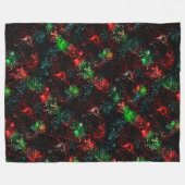 暗く残ったモザイクの下の派手な色のパッチ フリースブランケット (正面(横))