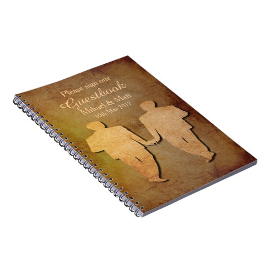 暗く素朴なヴィンテージの質の陽気な結婚式のゲストブック ノートブック (右側)