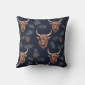 暗く素朴ムーディーなハイランドカウクリスマス クッション (裏面)