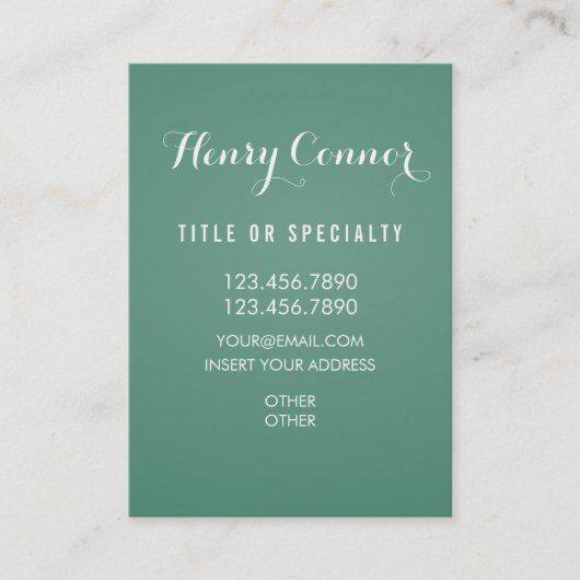 暗く適当な春の緑の垂直板 名刺 (正面)