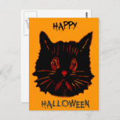 暗く陰気な黒猫の悲しい不幸な顔 ポストカード (正面/裏面)