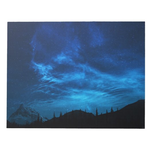 暗く青い空に輝く星 ノートパッド (正面)