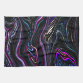 暗さで色が詰まった不規則な曲線 キッチンタオル (横)