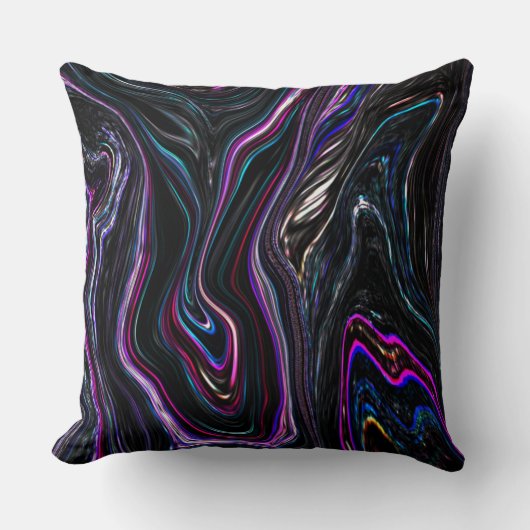 暗さで色が詰まった不規則な曲線 クッション (正面)