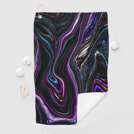 暗さで色が詰まった不規則な曲線 ゴルフタオル (インサイチュ)