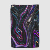 暗さで色が詰まった不規則な曲線 ゴルフタオル (正面)