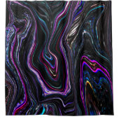 暗さで色が詰まった不規則な曲線 シャワーカーテン (正面)