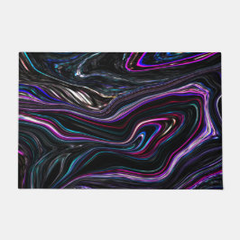 暗さで色が詰まった不規則な曲線 ドアマット