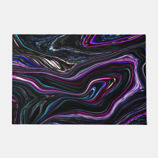暗さで色が詰まった不規則な曲線 ドアマット (正面)