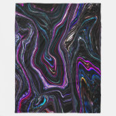 暗さで色が詰まった不規則な曲線 フリースブランケット (正面)