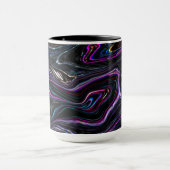 暗さで色が詰まった不規則な曲線 マグカップ (中央)