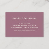 暗はっきりした色ヴィンテージ花模様コーラル薄紫紫 名刺 (裏面)