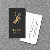暗エレガントいフェイク金ゴールドシザーコームヘイはっきりしたサロン 名刺