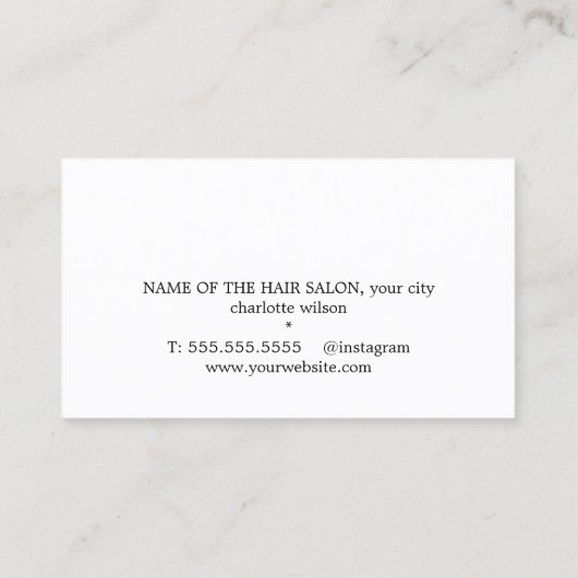 暗エレガントいフェイク金ゴールドシザーコームヘイはっきりしたサロン 名刺 (裏面)