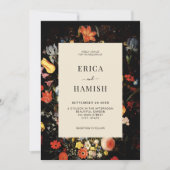 暗エレガントいフローラ結婚の 招待状 (正面)