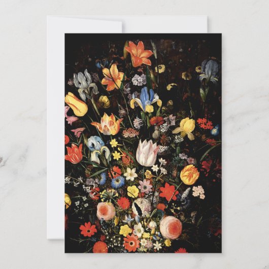 暗エレガントいフローラ結婚の 招待状 (裏面)