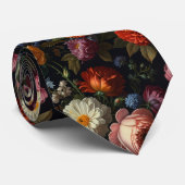 暗エレガントい不機嫌なヴィンテージ花模様 ネクタイ (ロール)