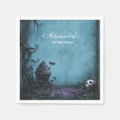 暗エレガントい不気味誕生日 スタンダードカクテルナプキン (正面)