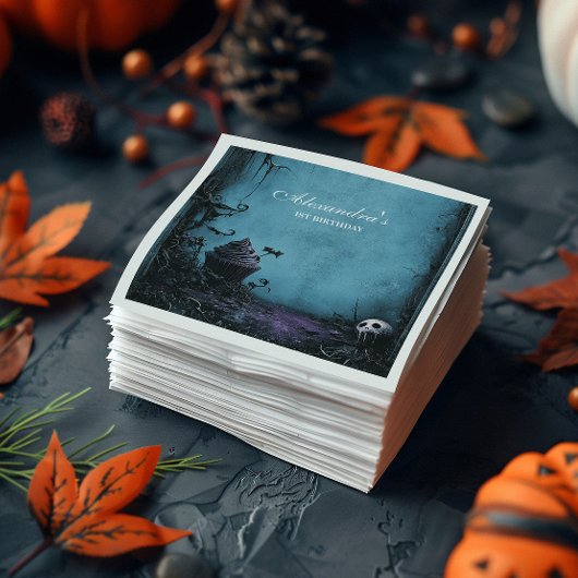 暗エレガントい不気味誕生日 スタンダードカクテルナプキン