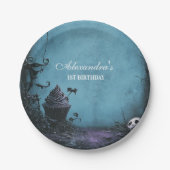 暗エレガントい不気味誕生日 ペーパープレート (正面)