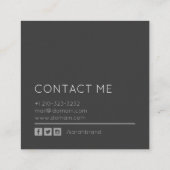 暗エレガントい個人写真 スクエア名刺 (裏面)