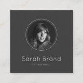 暗エレガントい個人写真 スクエア名刺 (正面)