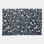 暗エレガントい背景にデイジーの花の模様 キッチンタオル (横)
