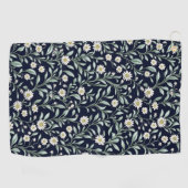 暗エレガントい背景にデイジーの花の模様 ゴルフタオル (横)