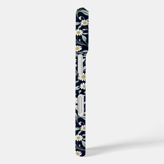 暗エレガントい背景にデイジーの花の模様 Case-Mate iPhoneケース (裏面 / 右)