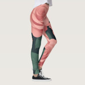 暗エレガントい背景にピンクのバラがのっている レギンス (右)