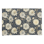 暗エレガントい背景のゴールデンフローラ調和 枕カバー (正面右)