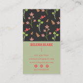 暗エレガントい背景を持つフローラデザイン 名刺 (裏面)