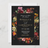 暗エレガントい陰気な花結婚式招待状 招待状 (正面)