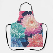 暗エレガントカラフルい背景にダリアの花 エプロン (正面)