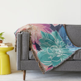 暗エレガントカラフルい背景にダリアの花 スローブランケット