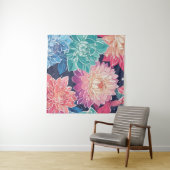 暗エレガントカラフルい背景にダリアの花 タペストリー (インサイチュ(横))