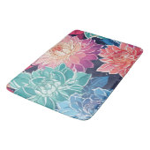 暗エレガントカラフルい背景にダリアの花 バスマット (アングル)