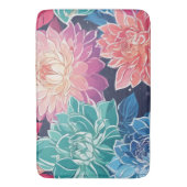 暗エレガントカラフルい背景にダリアの花 バスマット (正面縦)