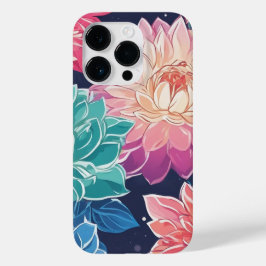 暗エレガントカラフルい背景にダリアの花 Case-Mate iPhone 14 PROケース
