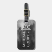 暗エレガントシンプル林をパーソナライズモノグラムの ラゲッジタグ (正面縦)