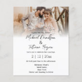 暗エレガントシンプル色フォト結婚式招待状 (正面)