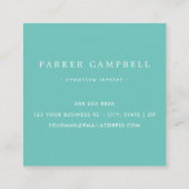 暗エレガントティール（緑がかった色）縁どプロフェッショナル スクエア名刺 (裏面)